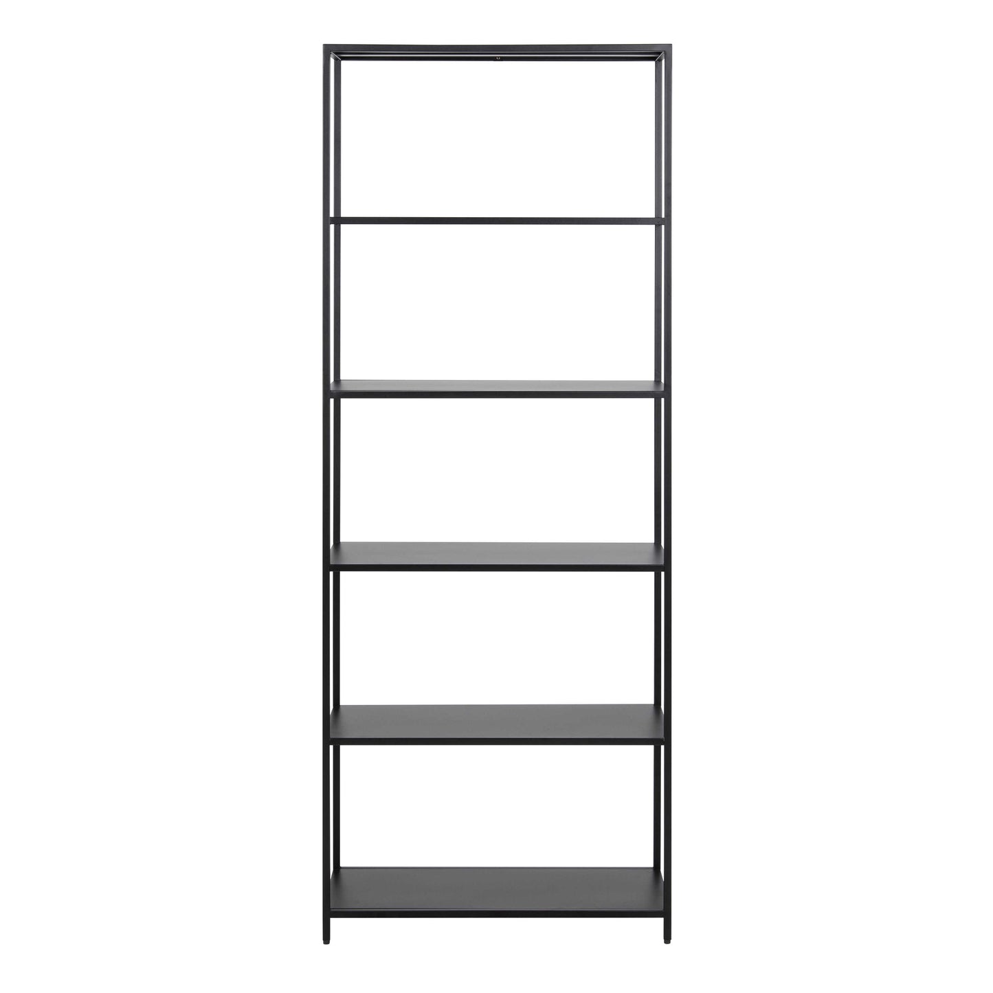 Graz Matt Black Metal Tall Bookcase 5 Shelves