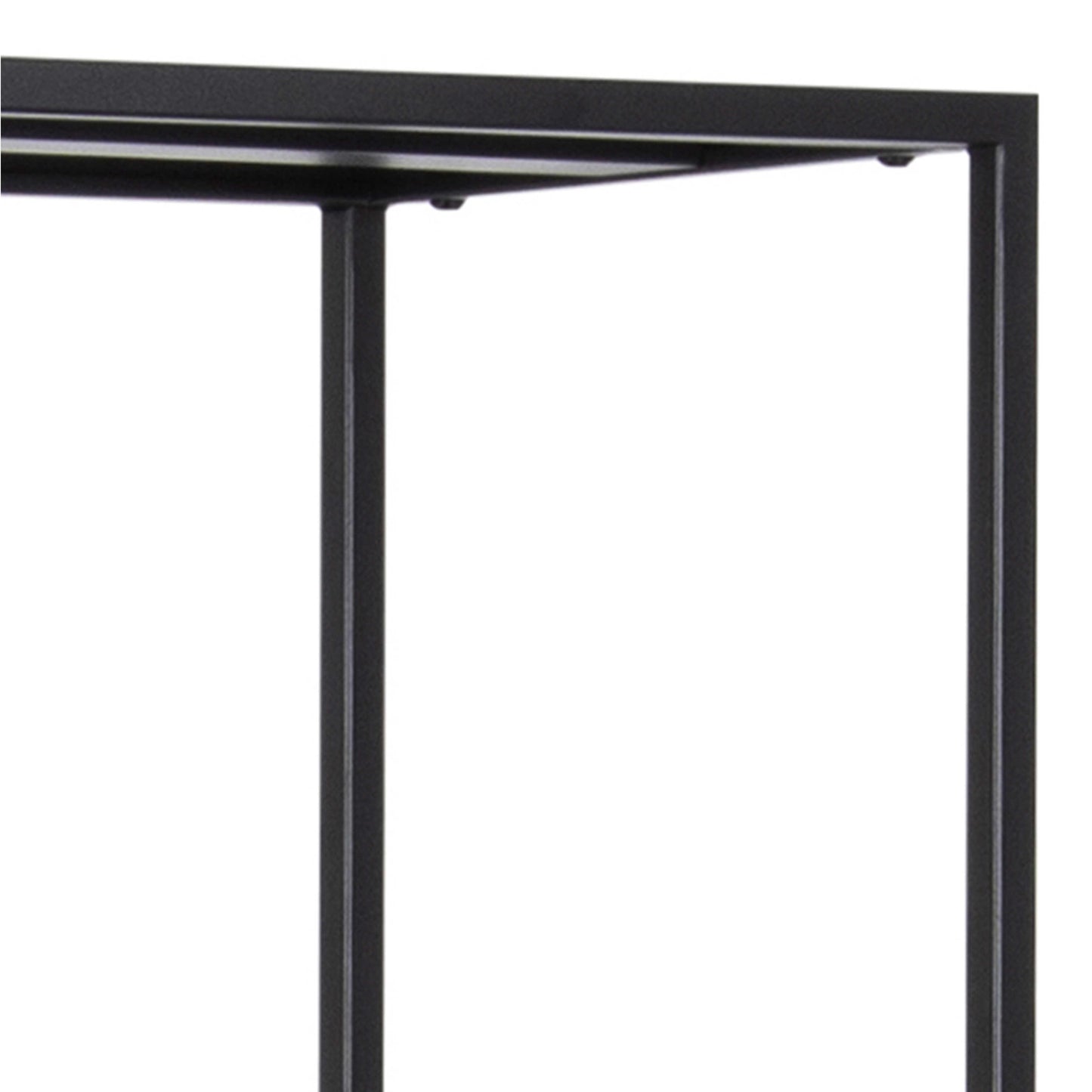 Graz Matt Black Metal Tall Bookcase 5 Shelves
