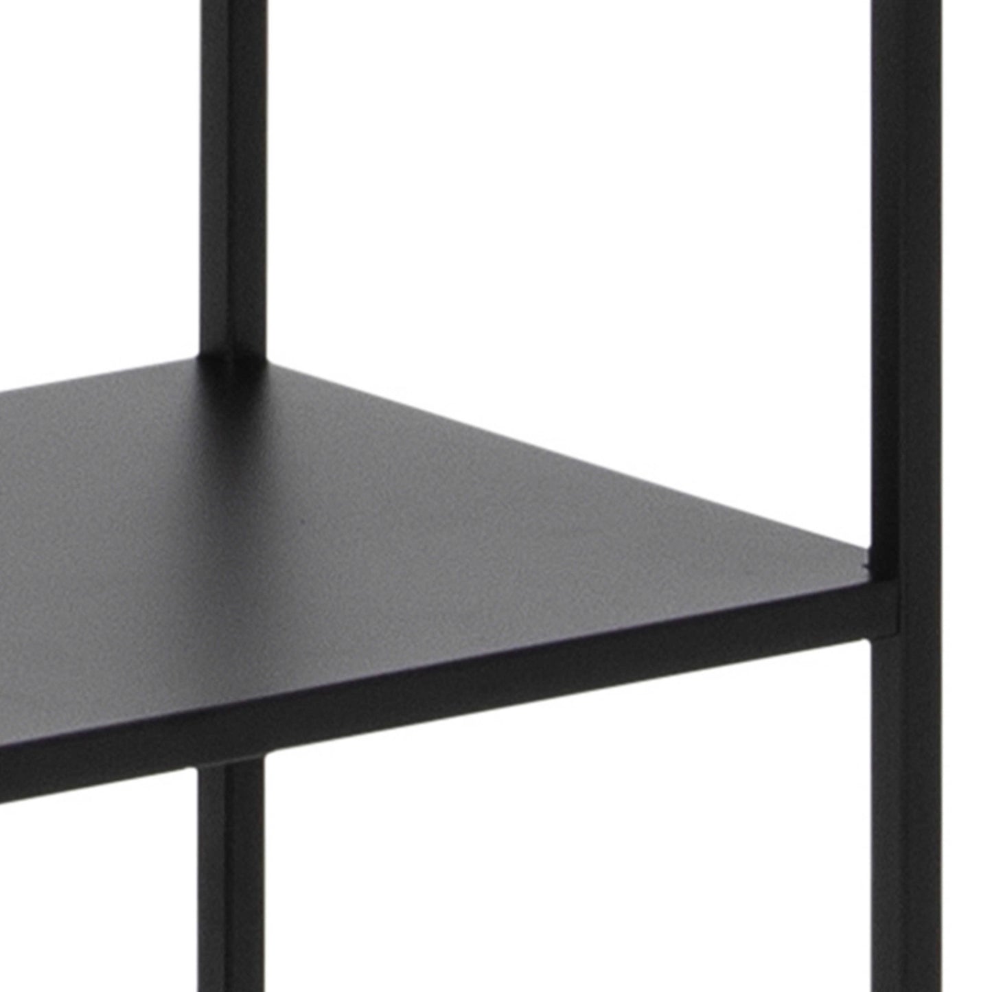 Graz Matt Black Metal Tall Bookcase 5 Shelves