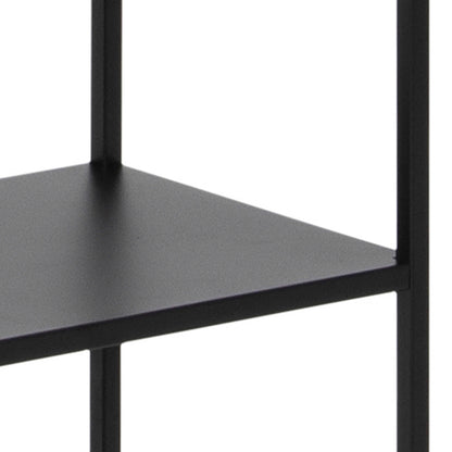 Graz Matt Black Metal Tall Bookcase 5 Shelves