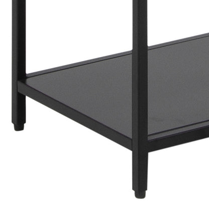 Graz Matt Black Metal Tall Bookcase 5 Shelves