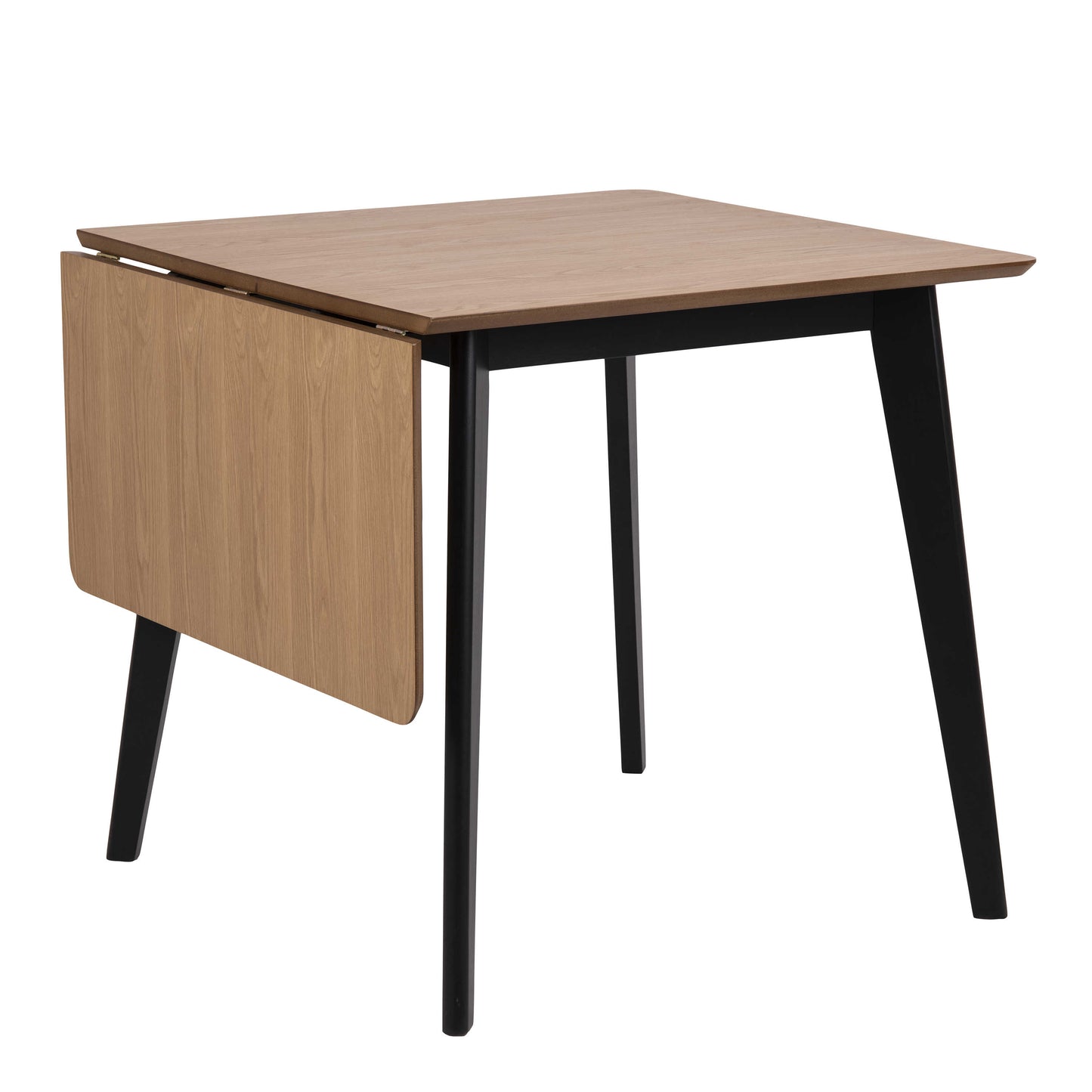 Saffron Black and Natural Oak Veneer Extending Dining Table