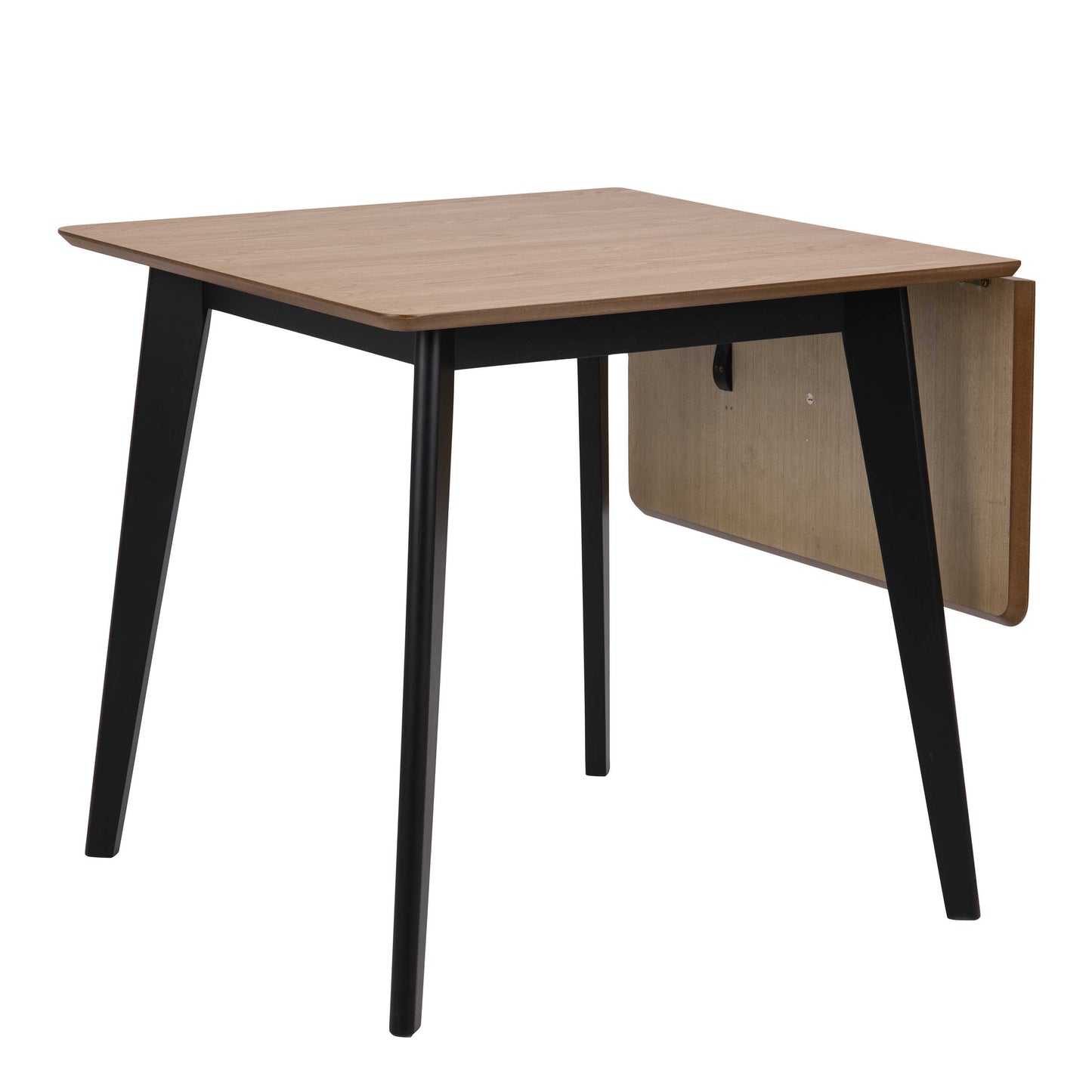 Saffron Black and Natural Oak Veneer Extending Dining Table