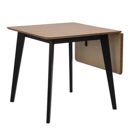 Saffron Black and Natural Oak Veneer Extending Dining Table