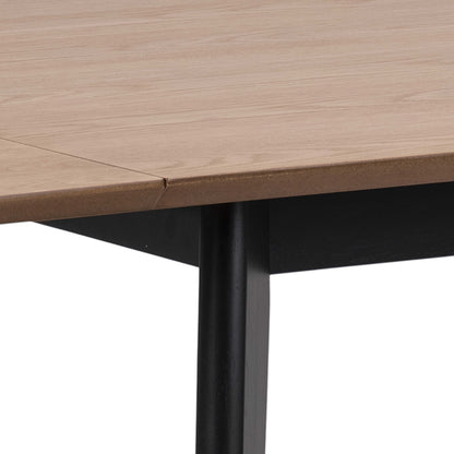 Saffron Black and Natural Oak Veneer Extending Dining Table