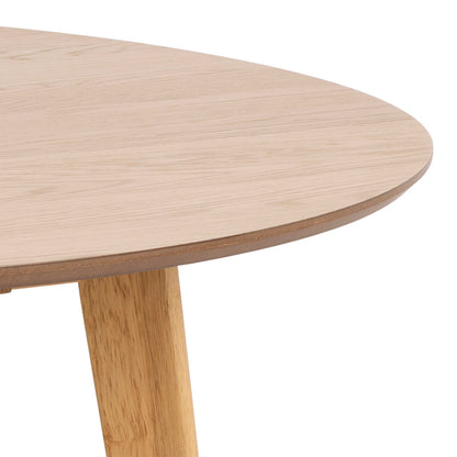 Saffrom Large Round Dining Table Natural Oak Veneer