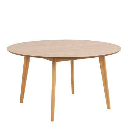 Saffrom Large Round Dining Table Natural Oak Veneer