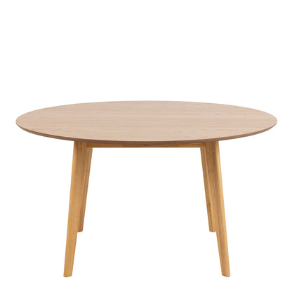 Saffrom Large Round Dining Table Natural Oak Veneer