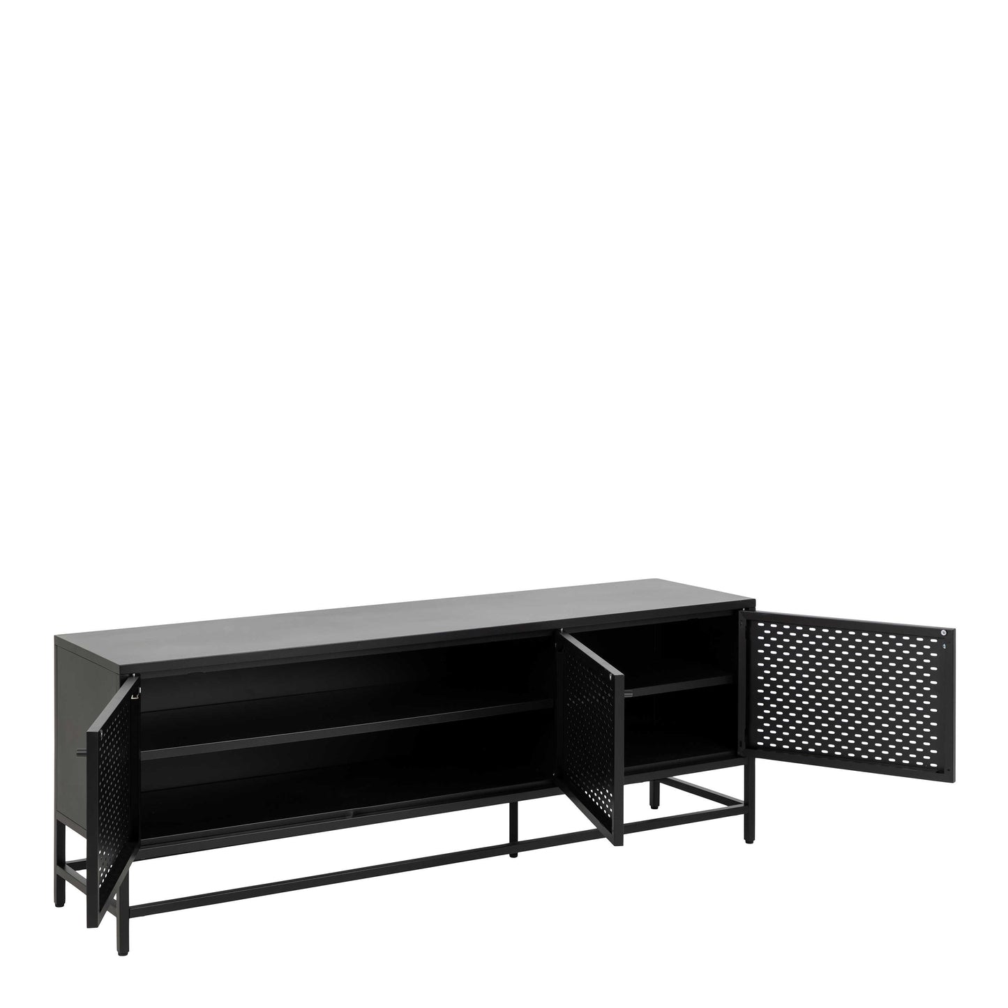 Graz Matt Black Metal Sideboard 3 Doors