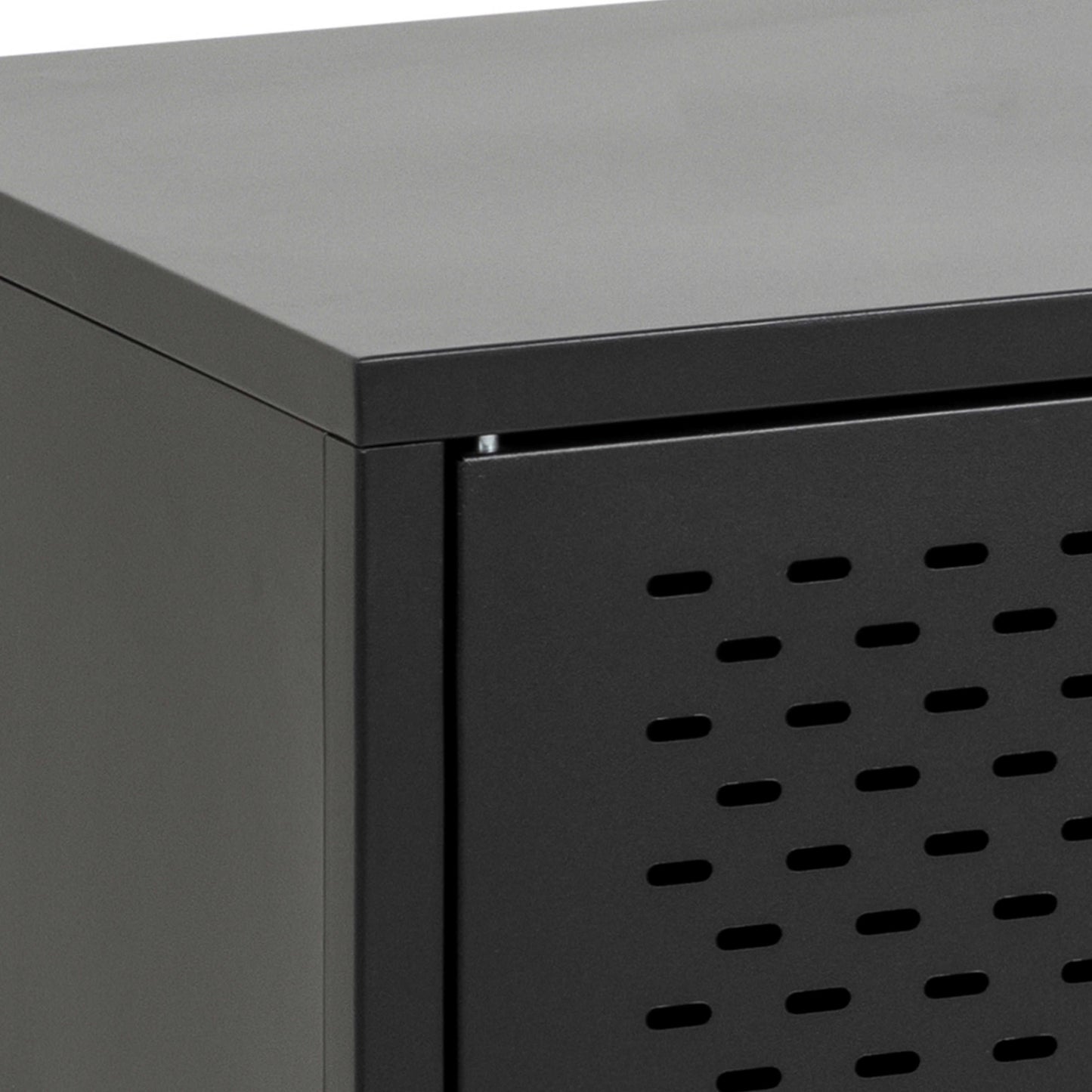 Graz Matt Black Metal Sideboard 3 Doors