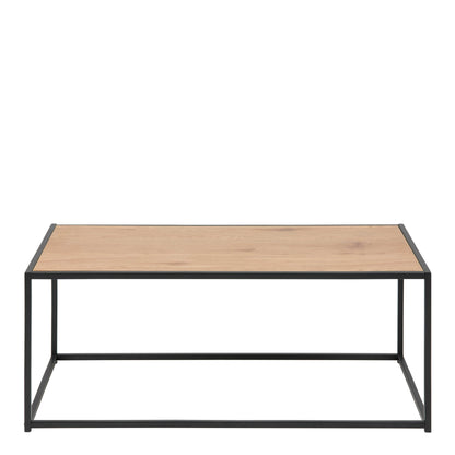 El Paso Black Metal Frame and Wild Oak Veneer Coffee Table