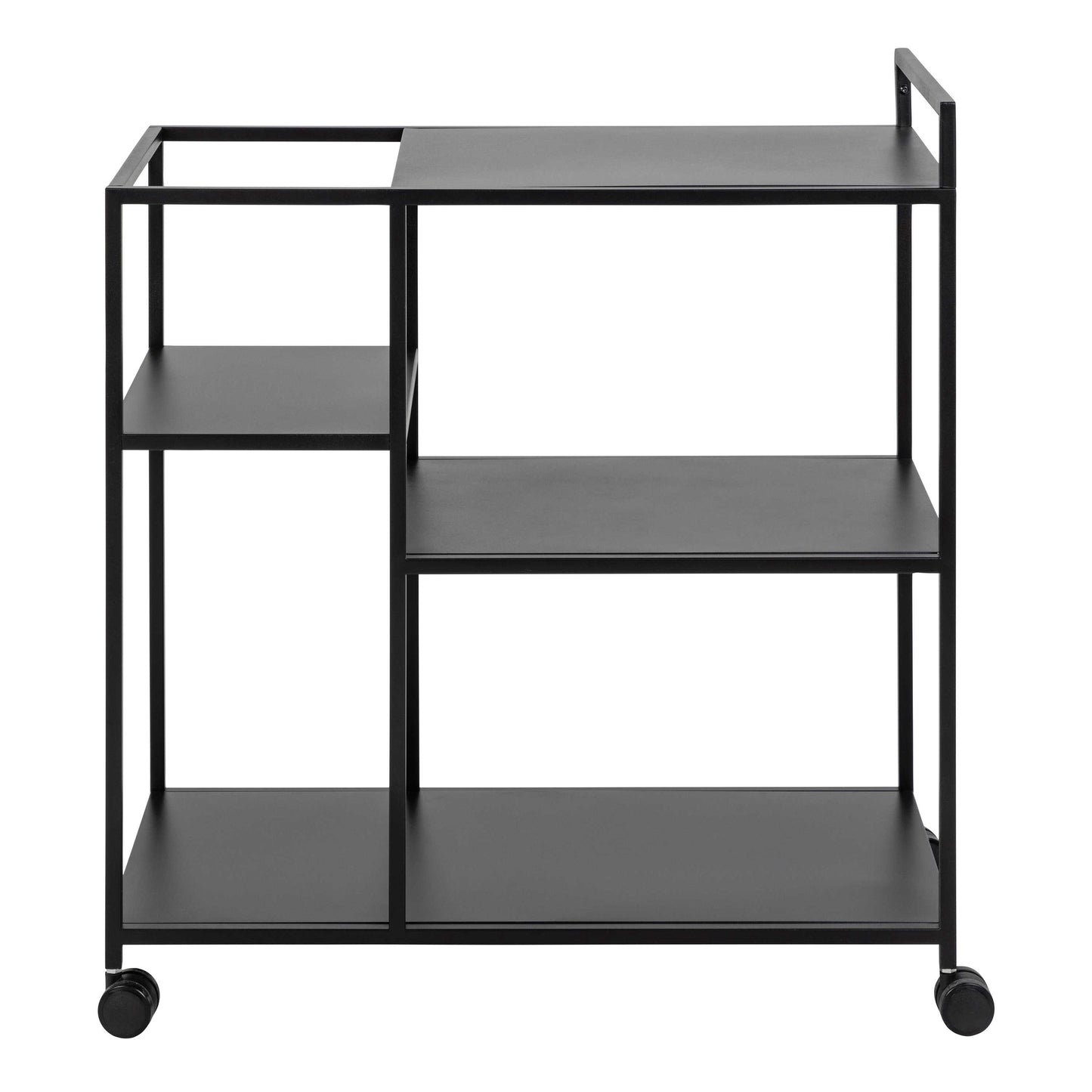 Graz Matt Black Metal Serving Trolley with Wheels