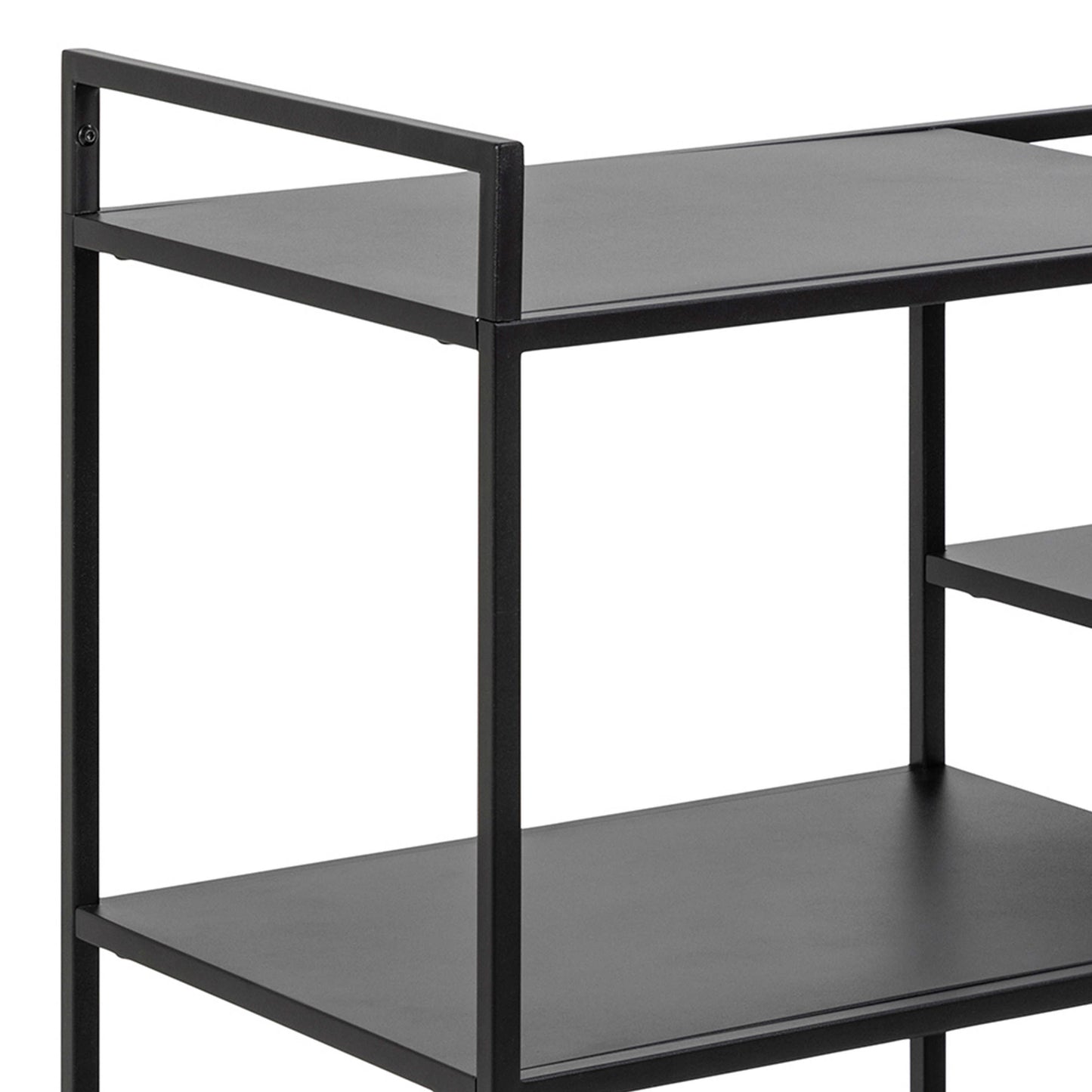 Graz Matt Black Metal Serving Trolley with Wheels
