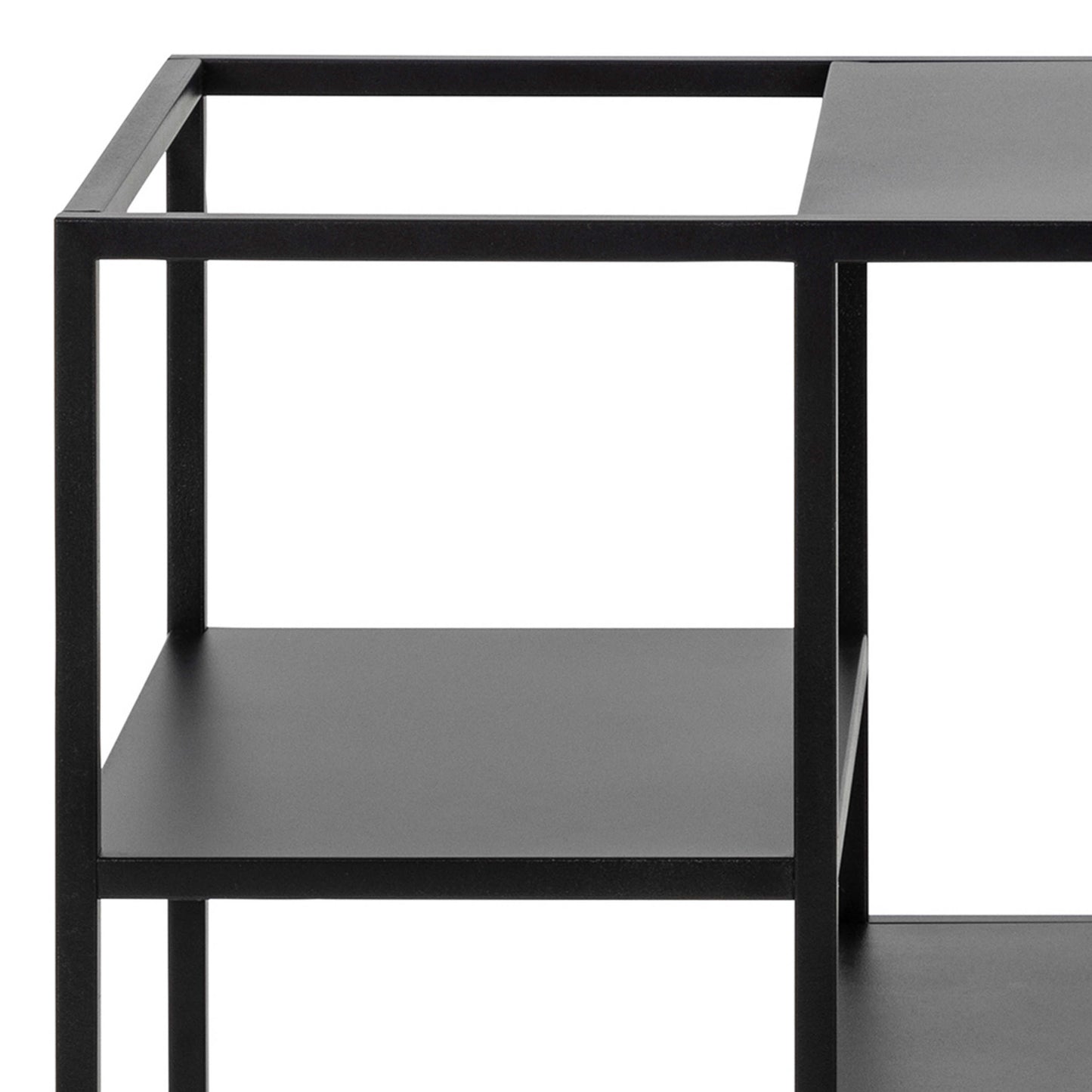 Graz Matt Black Metal Serving Trolley with Wheels