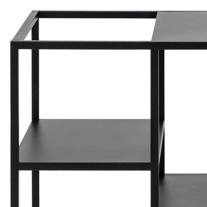 Graz Matt Black Metal Serving Trolley with Wheels