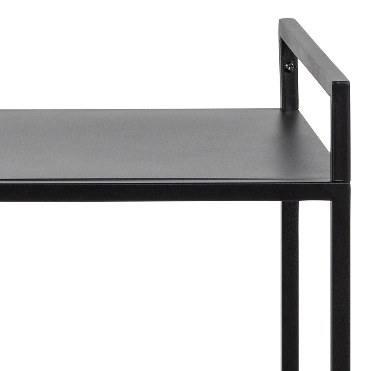Graz Matt Black Metal Serving Trolley with Wheels