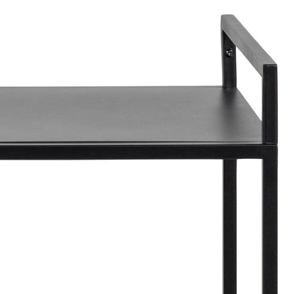 Graz Matt Black Metal Serving Trolley with Wheels