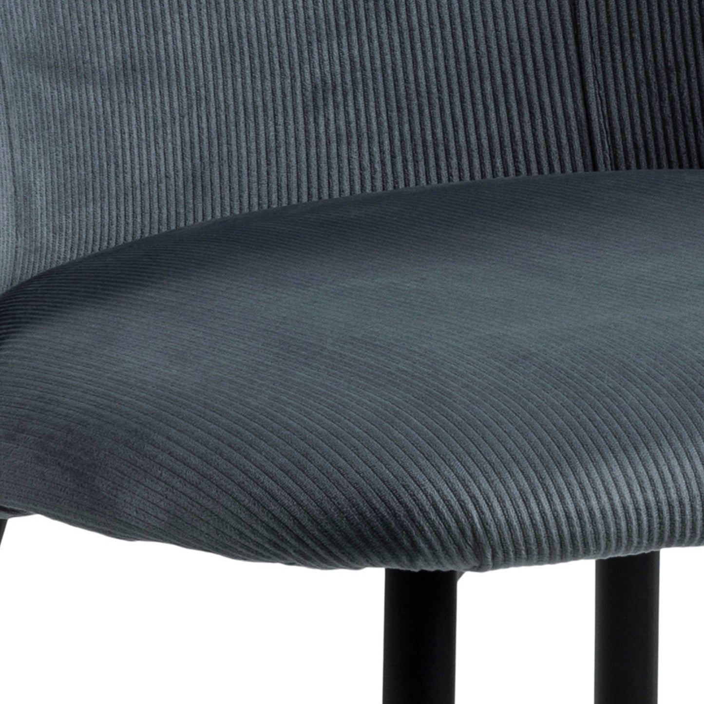 Set of 4 Svendborg Grey Upholstered Dining Chair Black Metal Legs