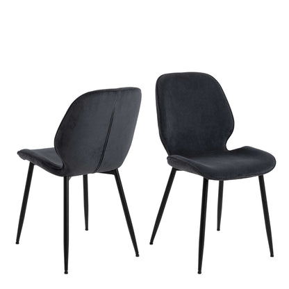 Set of 4 Larkwood Anthracite Dining Chairs