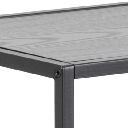 El Paso Black Metal and Wooden Console Table 2 Shelves