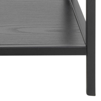 El Paso Black Metal and Wooden Console Table 2 Shelves