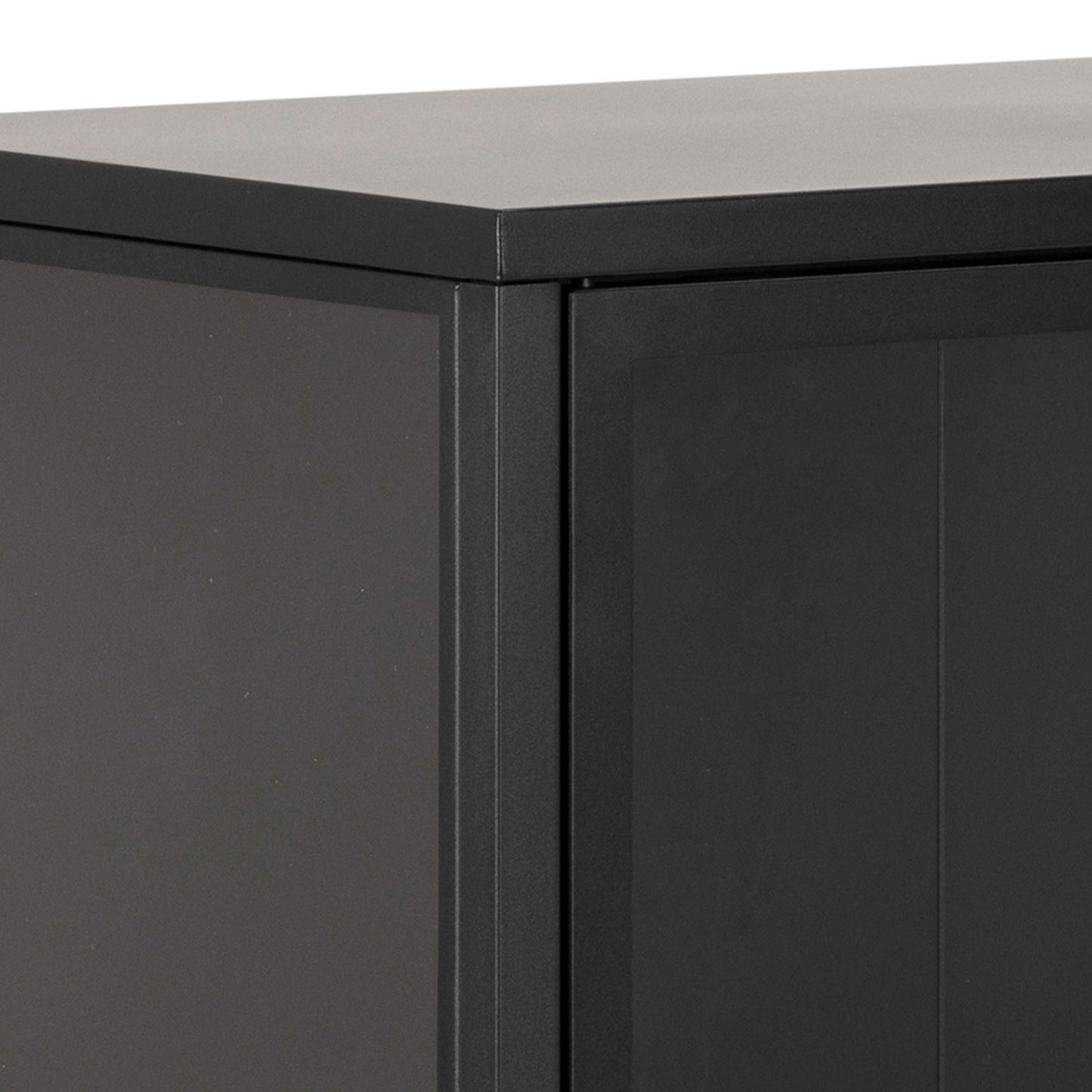 Graz Matt Black Metal Low Display Cabinet 2 Doors