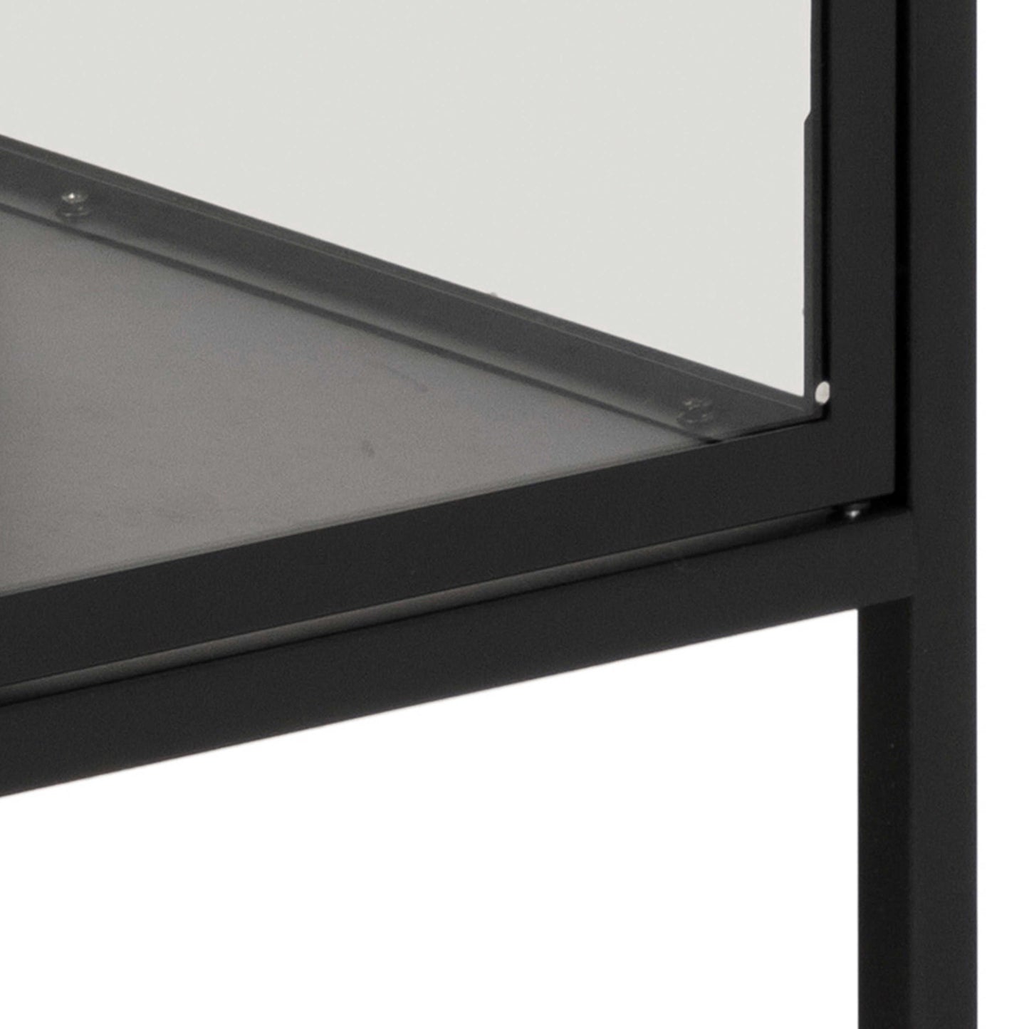 Graz Matt Black Metal Low Display Cabinet 2 Doors