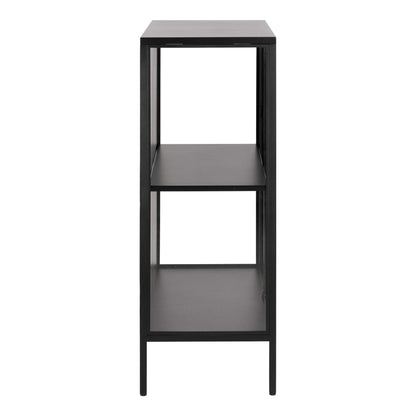 Graz Matt Black Metal Low Display Cabinet 2 Doors