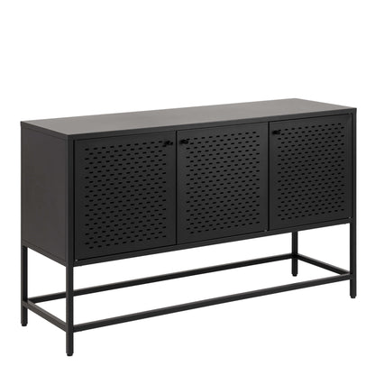 Graz Matt Black Metal Sideboard 3 Doors