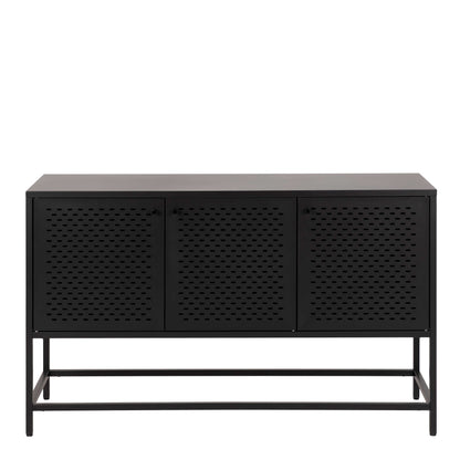 Graz Matt Black Metal Sideboard 3 Doors