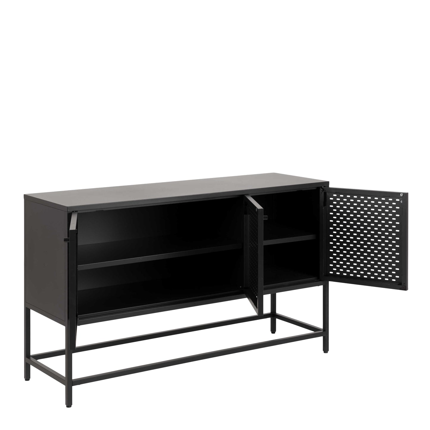 Graz Matt Black Metal Sideboard 3 Doors