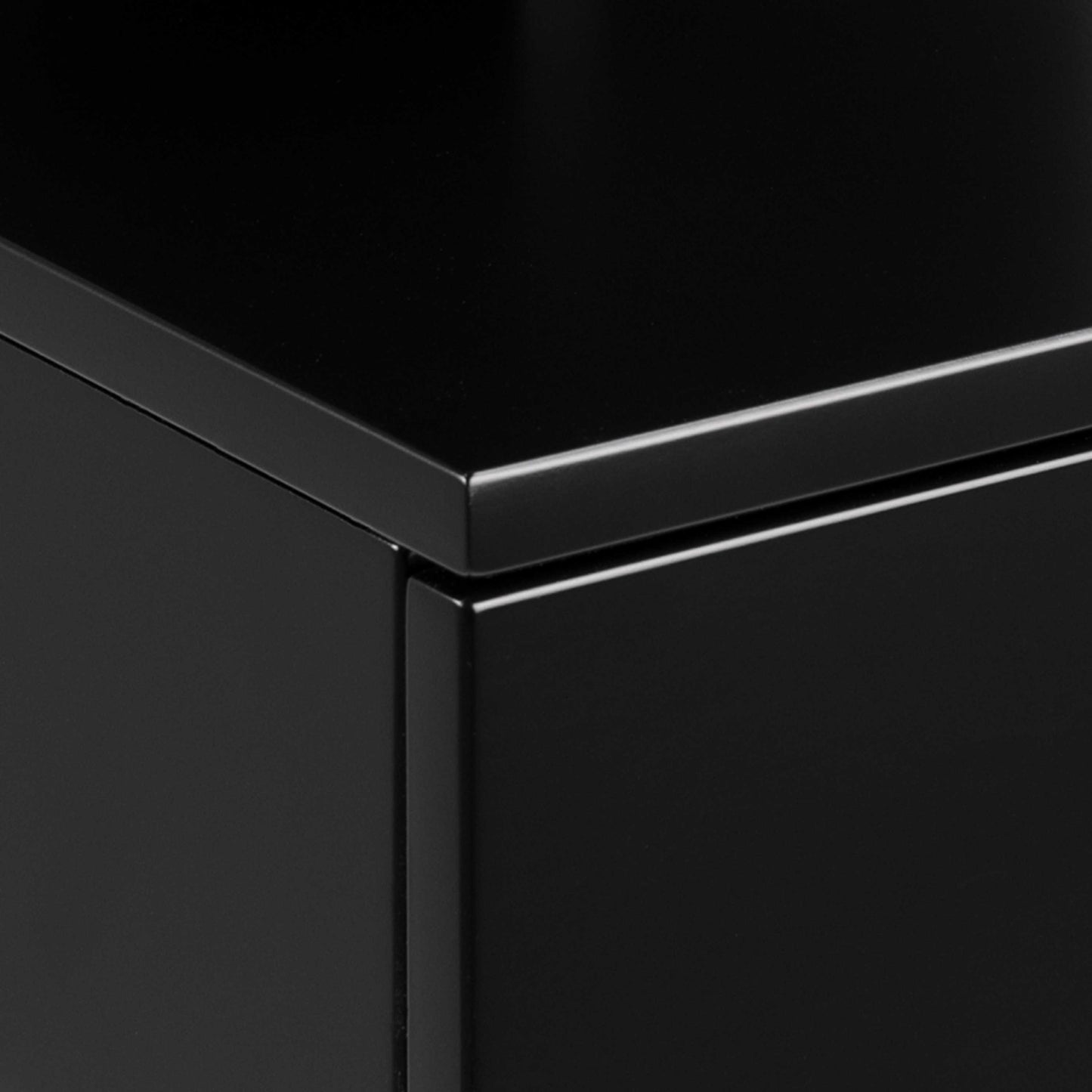 Lincoln Black Wooden Floating Bedside Table 1 Drawer Open Shelf