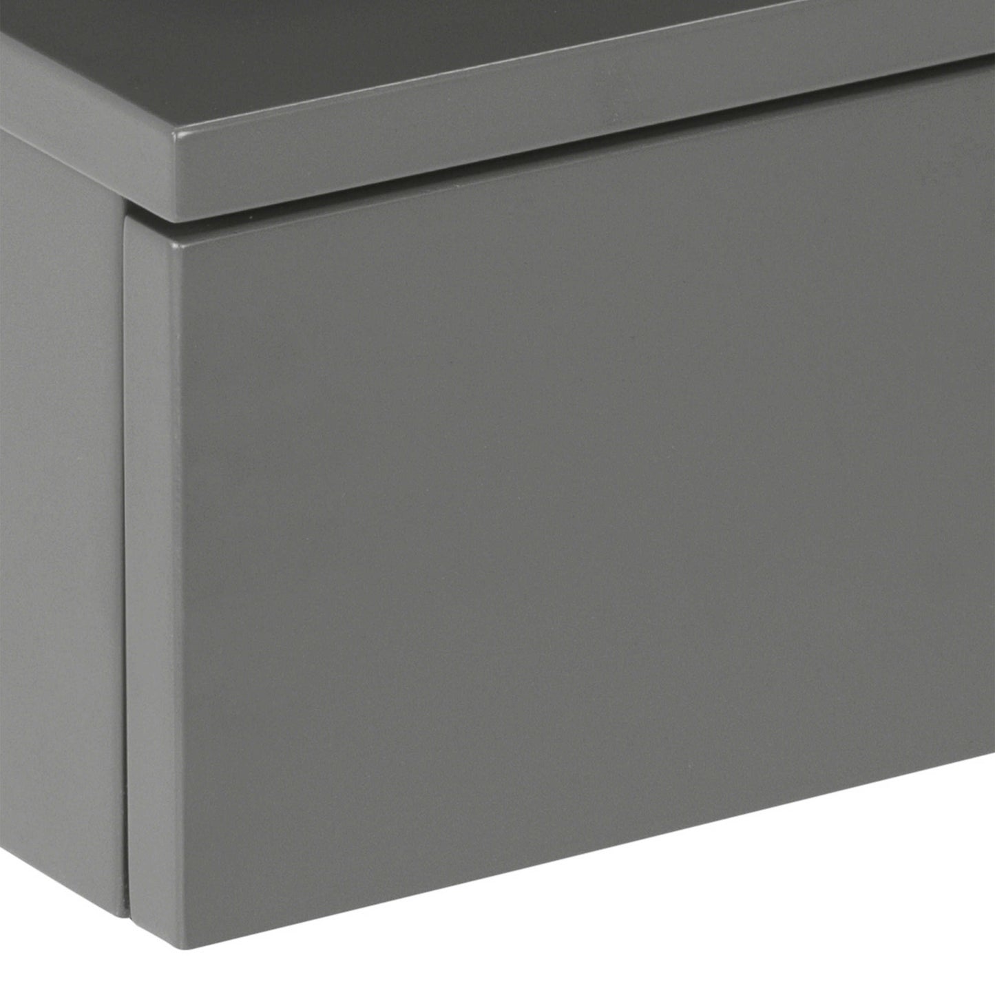 Lincoln Grey Wooden Floating Bedside Table 1 Drawer Open Shelf