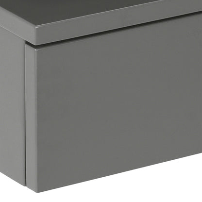 Lincoln Grey Wooden Floating Bedside Table 1 Drawer Open Shelf