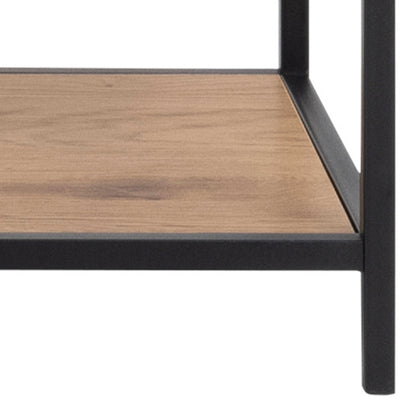 El Paso Asymmetrical  Black Bookcase 5 Wild Oak Effect Shelves