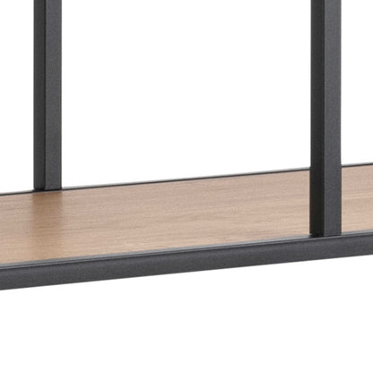El Paso Asymmetrical  Black Bookcase 5 Wild Oak Effect Shelves