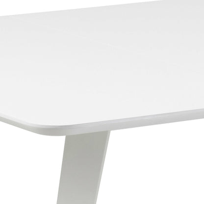 Saffron Extendable White Wooden Square Dining Table