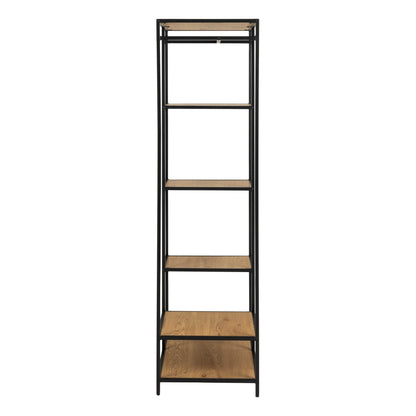 El Paso Black Metal and Wild Oak Veneer Clothes Rack 5 Shelves