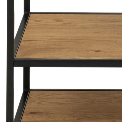 El Paso Black Metal and Wild Oak Veneer Clothes Rack 5 Shelves