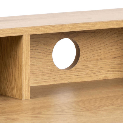 Cyan 1 Drawer Office Desk Natural Oak Effect and Black