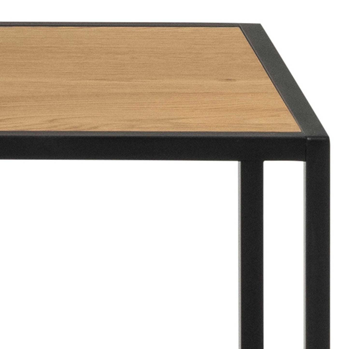 El Paso Black Metal and Natural Oak Veneer Frame Bookcase 4 Shelves in Step Design