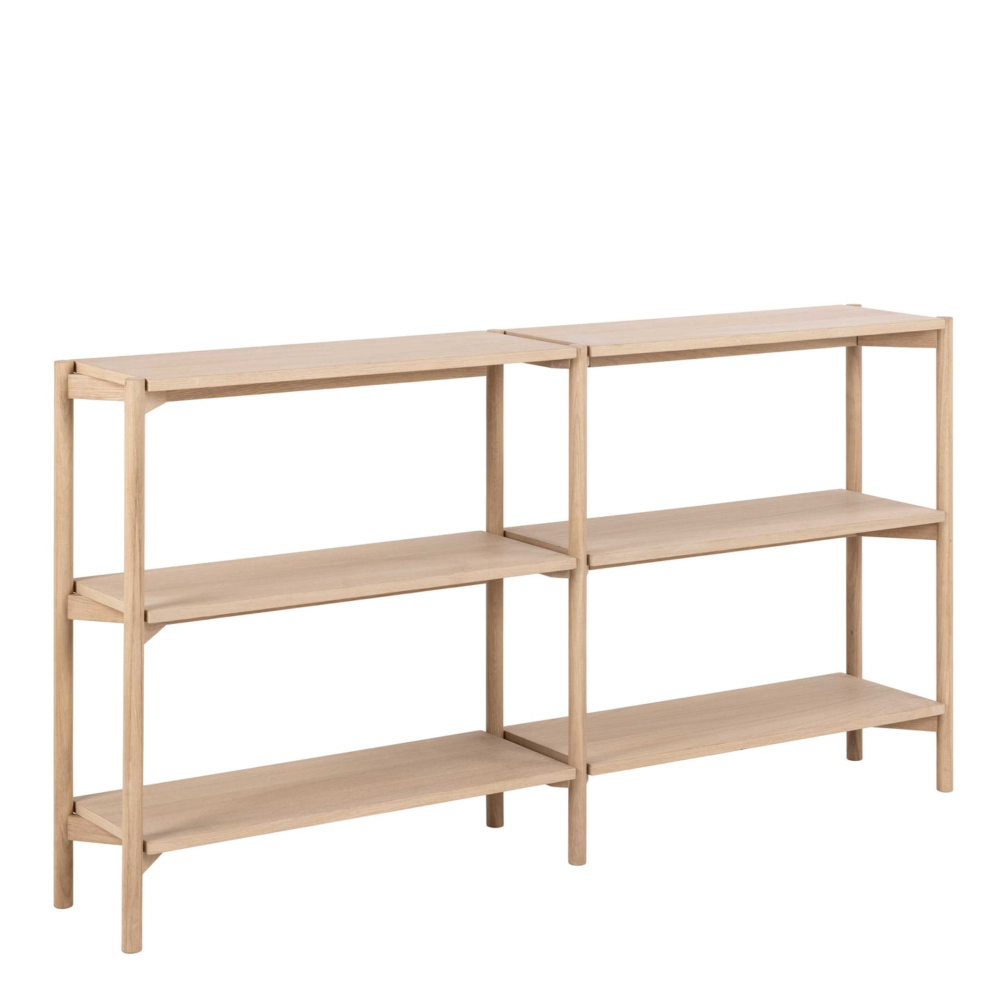 Berrytwist Scandi White Oak Veneer Bookcase 4 Shelves