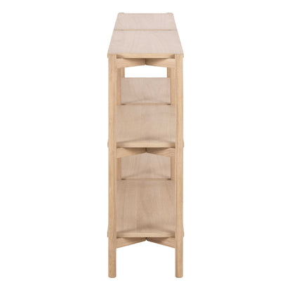 Berrytwist Scandi White Oak Veneer Bookcase 4 Shelves