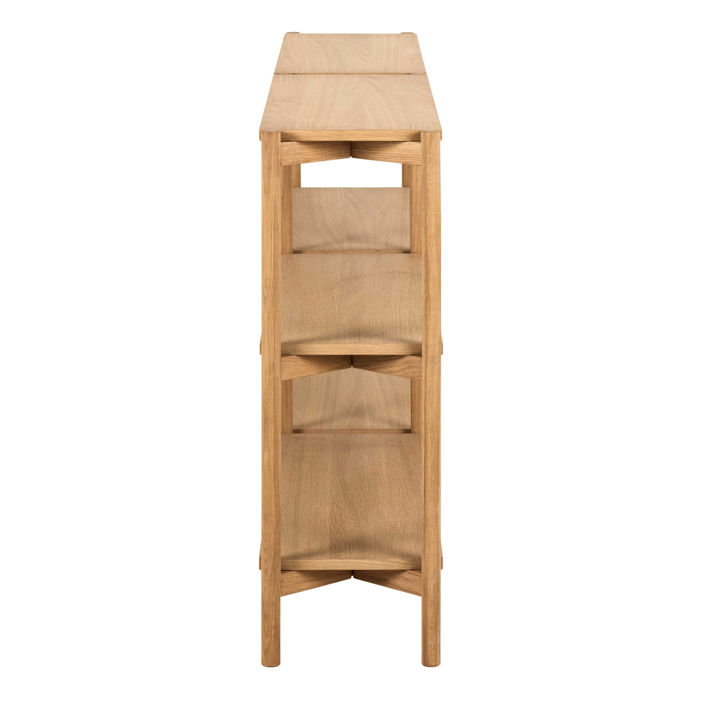 Berrytwist Scandi Natural Oak Veneer Bookcase 4 Shelves