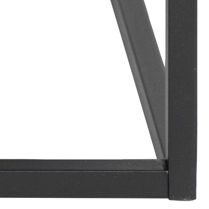 Pisa Square Black Coffee Table Steel Base Open Storage