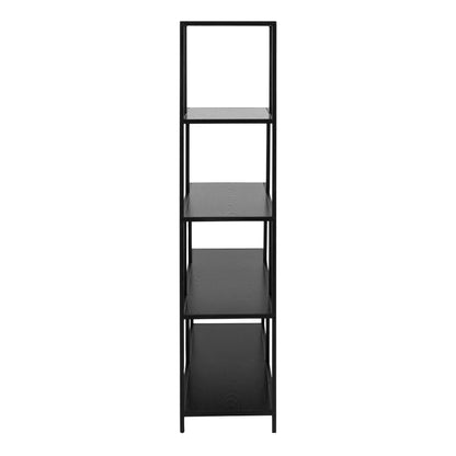 El Paso Black Metal Frame Bookcase 4 Shelves in Step Design