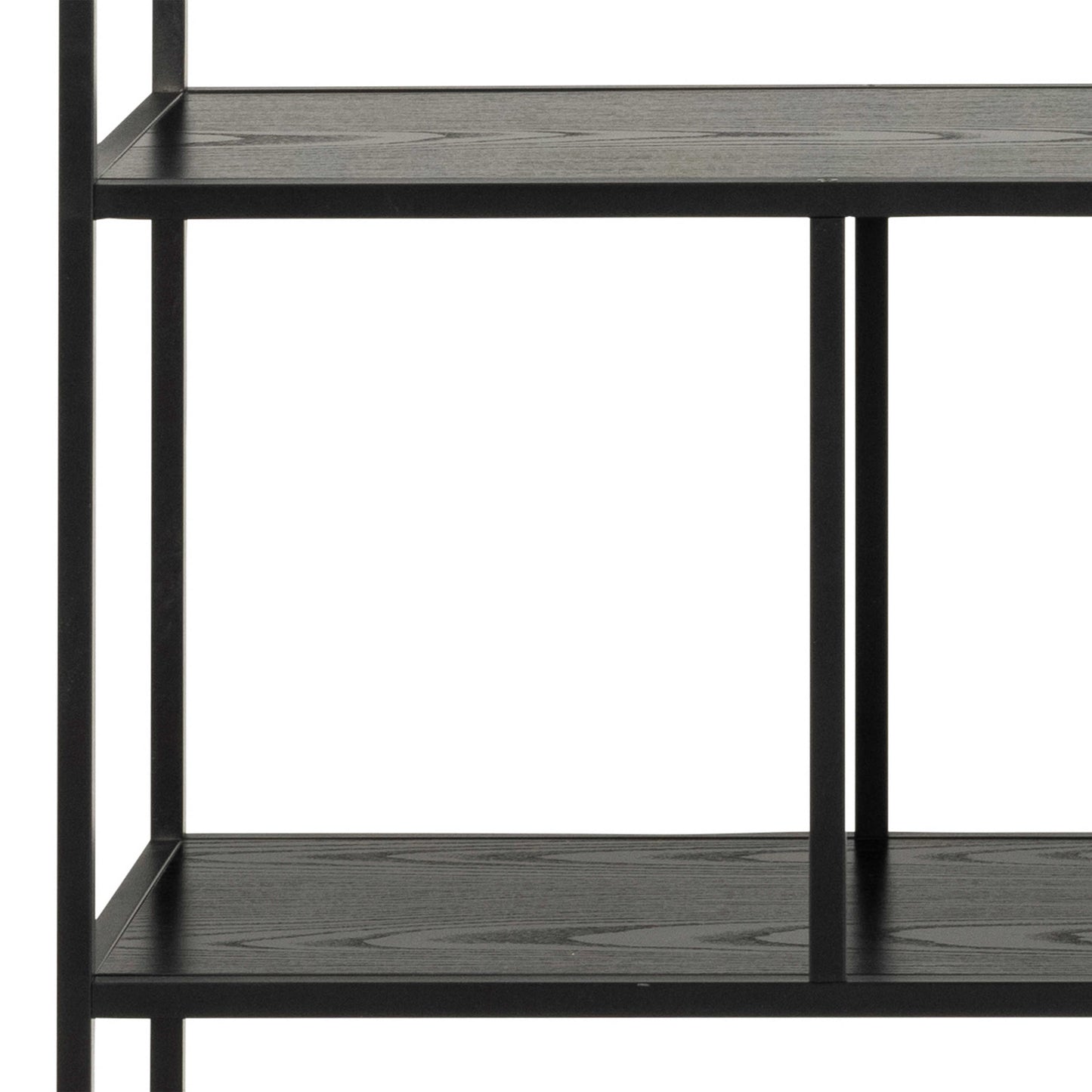 El Paso Black Metal Frame Bookcase 4 Shelves in Step Design