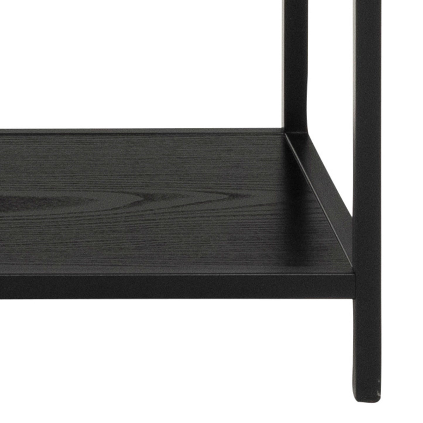 El Paso Black Metal Frame Bookcase 4 Shelves in Step Design