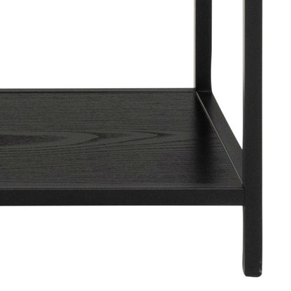 El Paso Black Metal Frame Bookcase 4 Shelves in Step Design