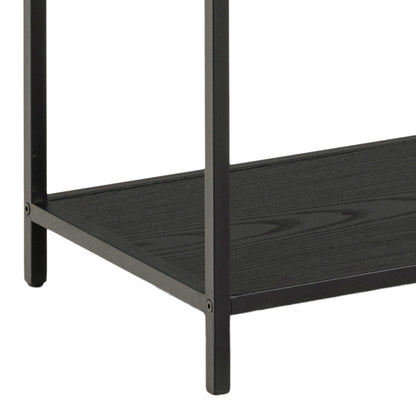 El Paso Black Metal Frame Bookcase 4 Shelves in Step Design